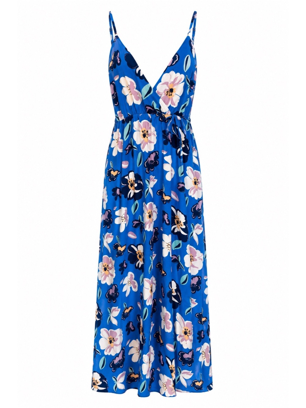 Pink Lily Blue Floral Sea Breeze Maxi Dress Womens Size M